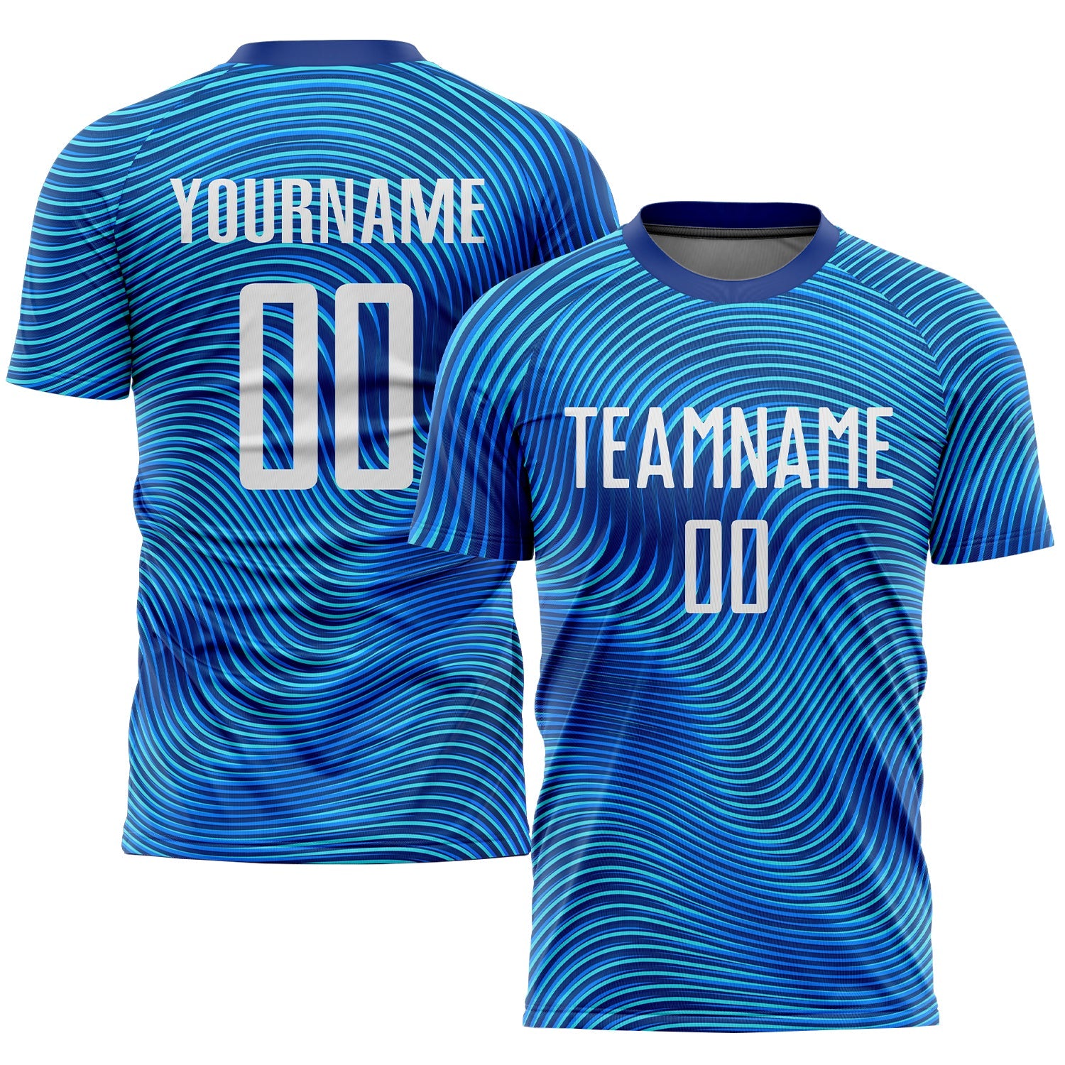 Custom Light Blue White-Royal Sublimation Soccer Uniform Jersey - Sky-Custom
