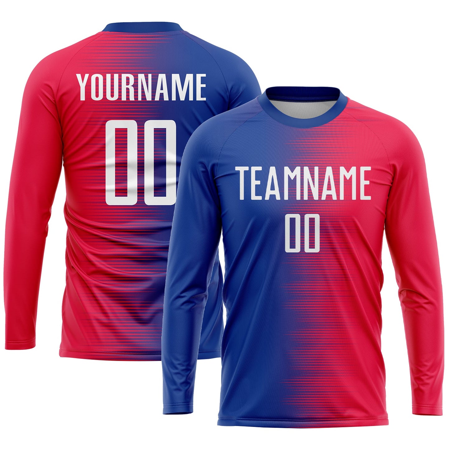 Custom Red White-Royal Sublimation Soccer Uniform Jersey - Sky-Custom