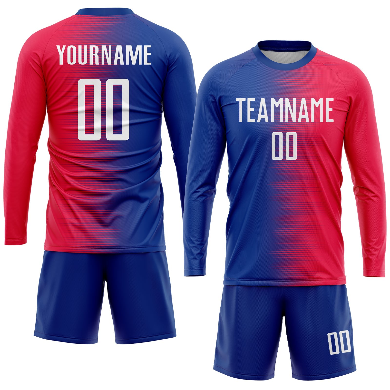 Custom Red White-Royal Sublimation Soccer Uniform Jersey - Sky-Custom
