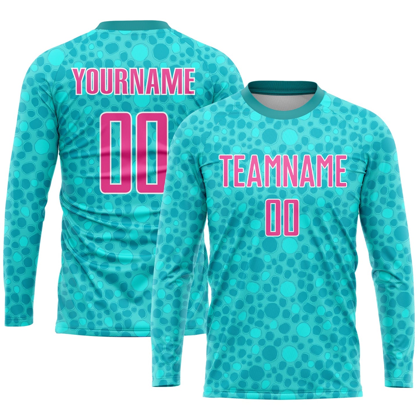 Custom Aqua Pink-White Sublimation Soccer Uniform Jersey - Sky-Custom