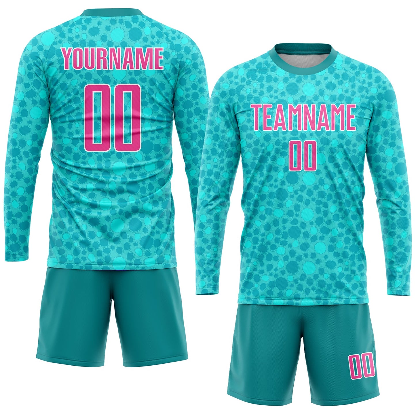 Custom Aqua Pink-White Sublimation Soccer Uniform Jersey - Sky-Custom