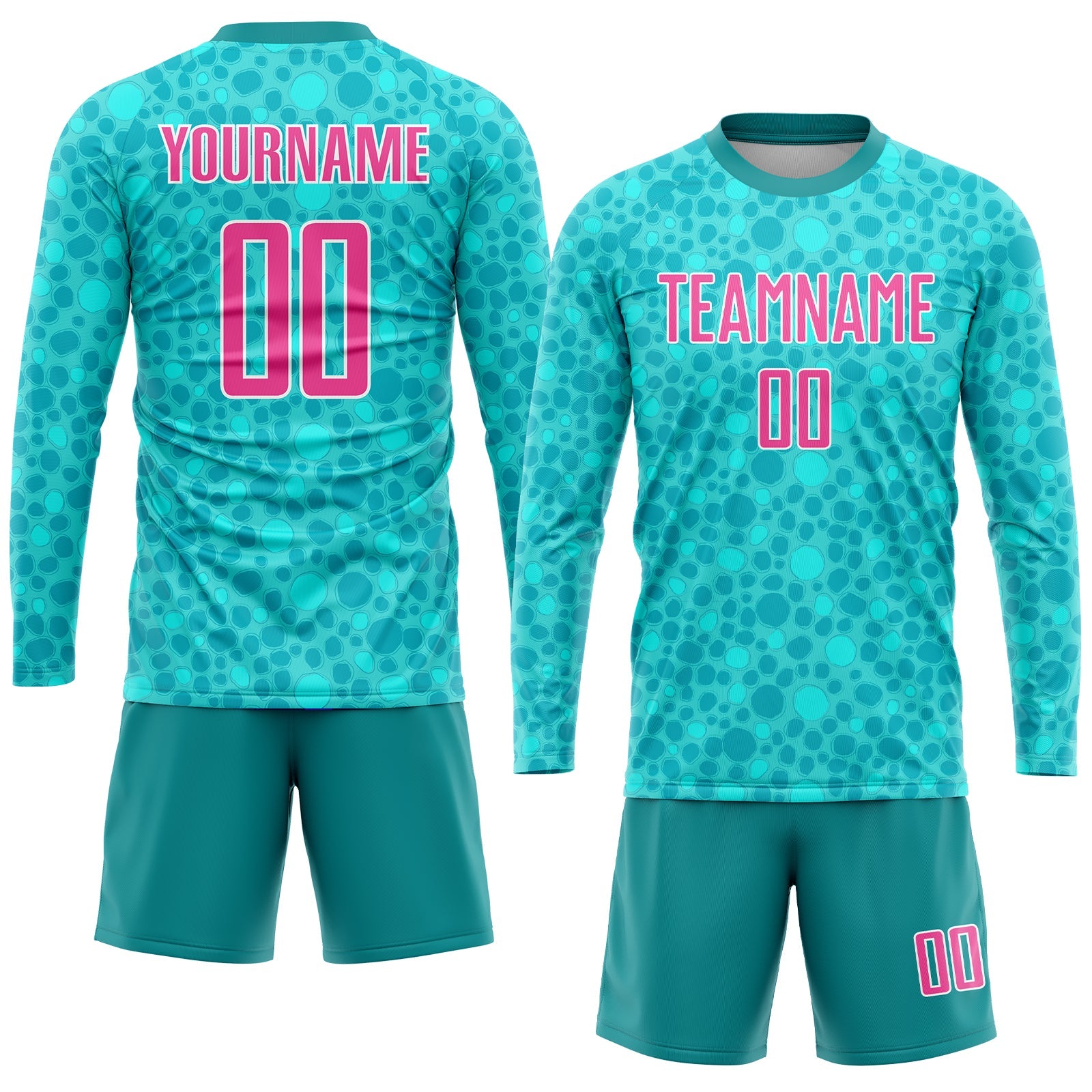 Custom Aqua Pink-White Sublimation Soccer Uniform Jersey - Sky-Custom