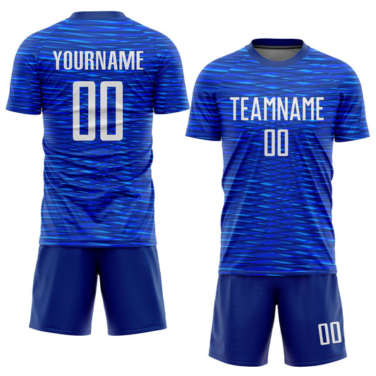 Custom Royal White Sublimation Soccer Uniform Jersey - Sky-Custom