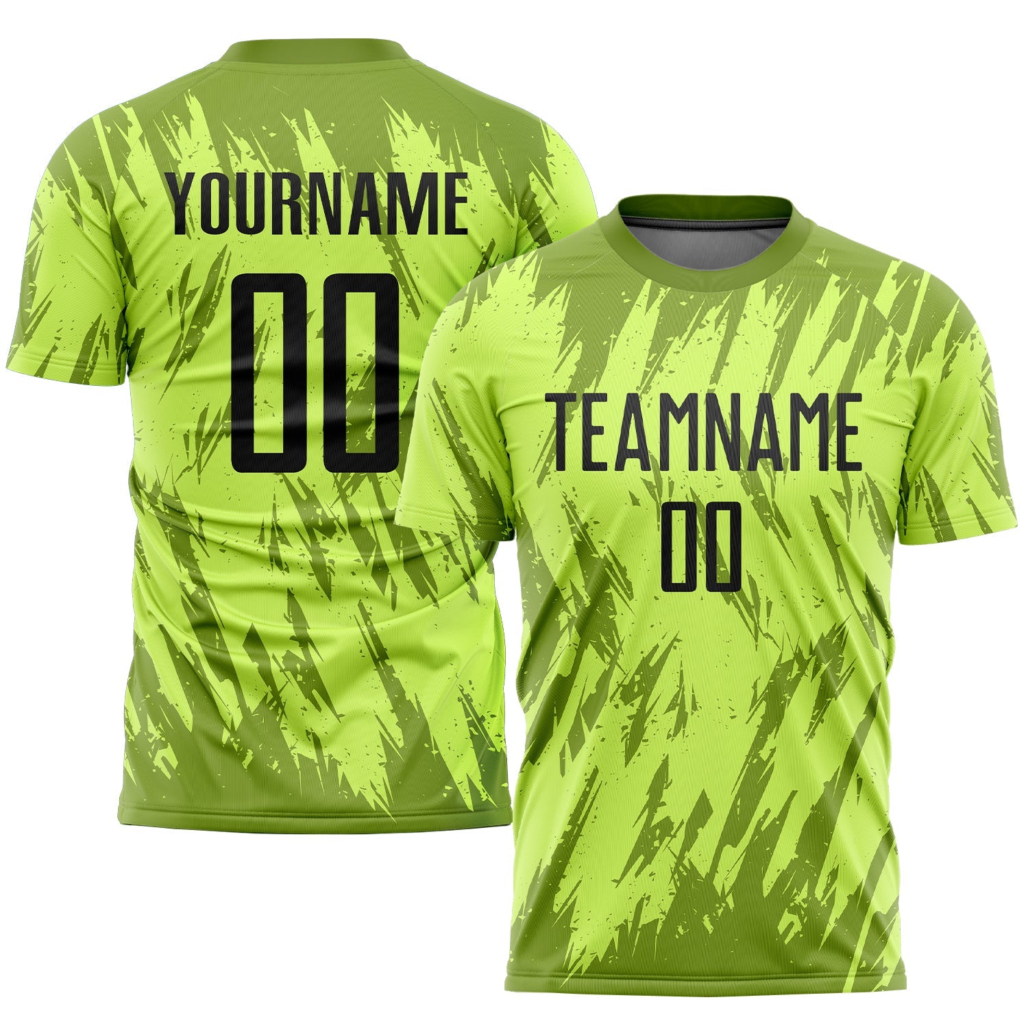 Custom Neon Green Black-Olive Sublimation Soccer Uniform Jersey - Sky-Custom