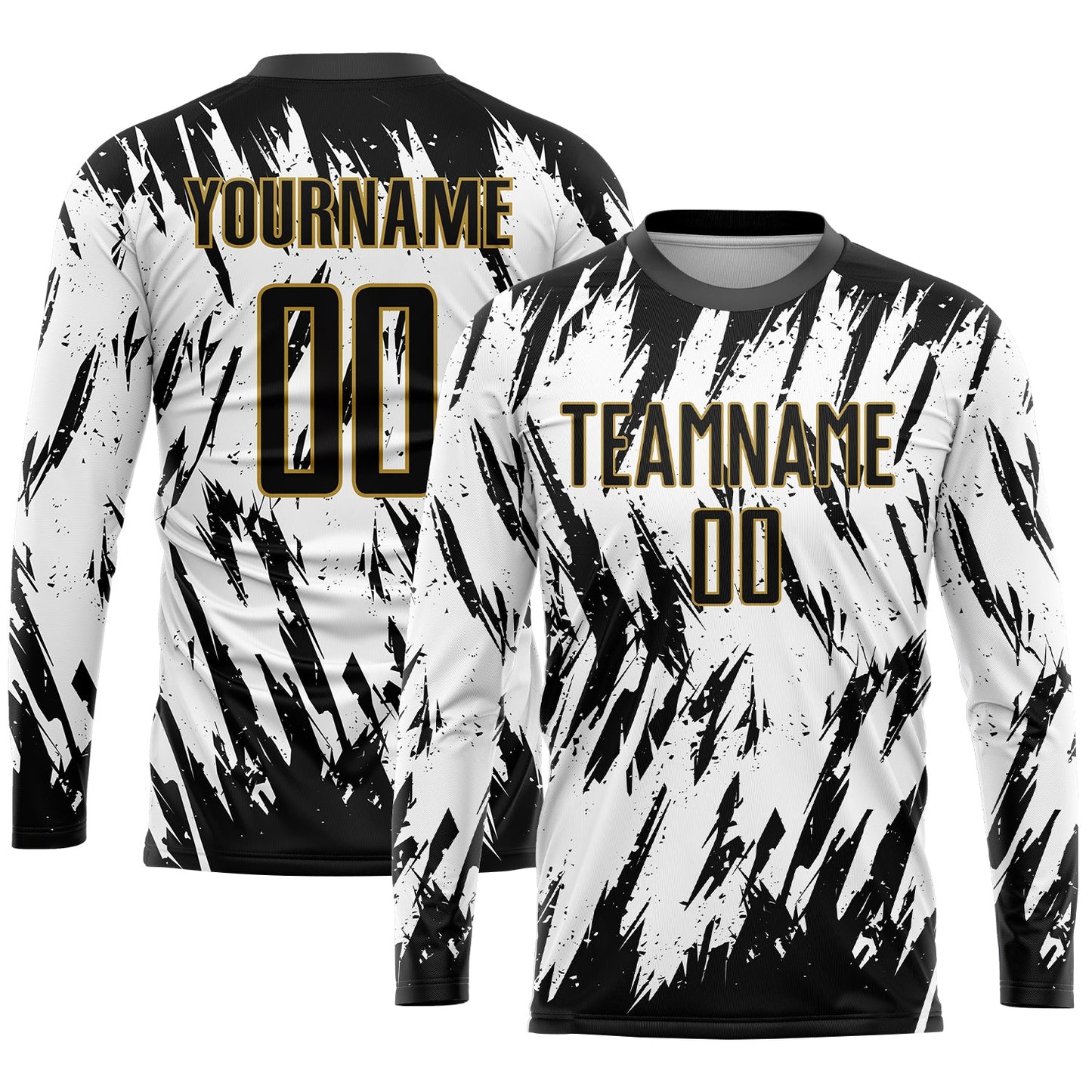 Custom White Black-Old Gold Sublimation Soccer Uniform Jersey - Sky-Custom