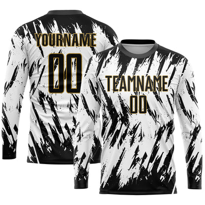 Custom White Black-Old Gold Sublimation Soccer Uniform Jersey - Sky-Custom