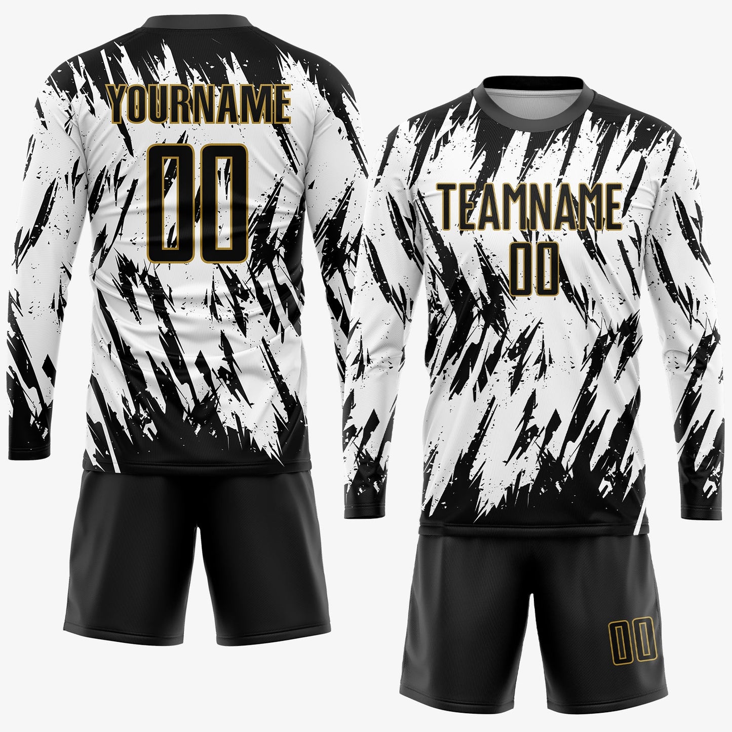 Custom White Black-Old Gold Sublimation Soccer Uniform Jersey - Sky-Custom