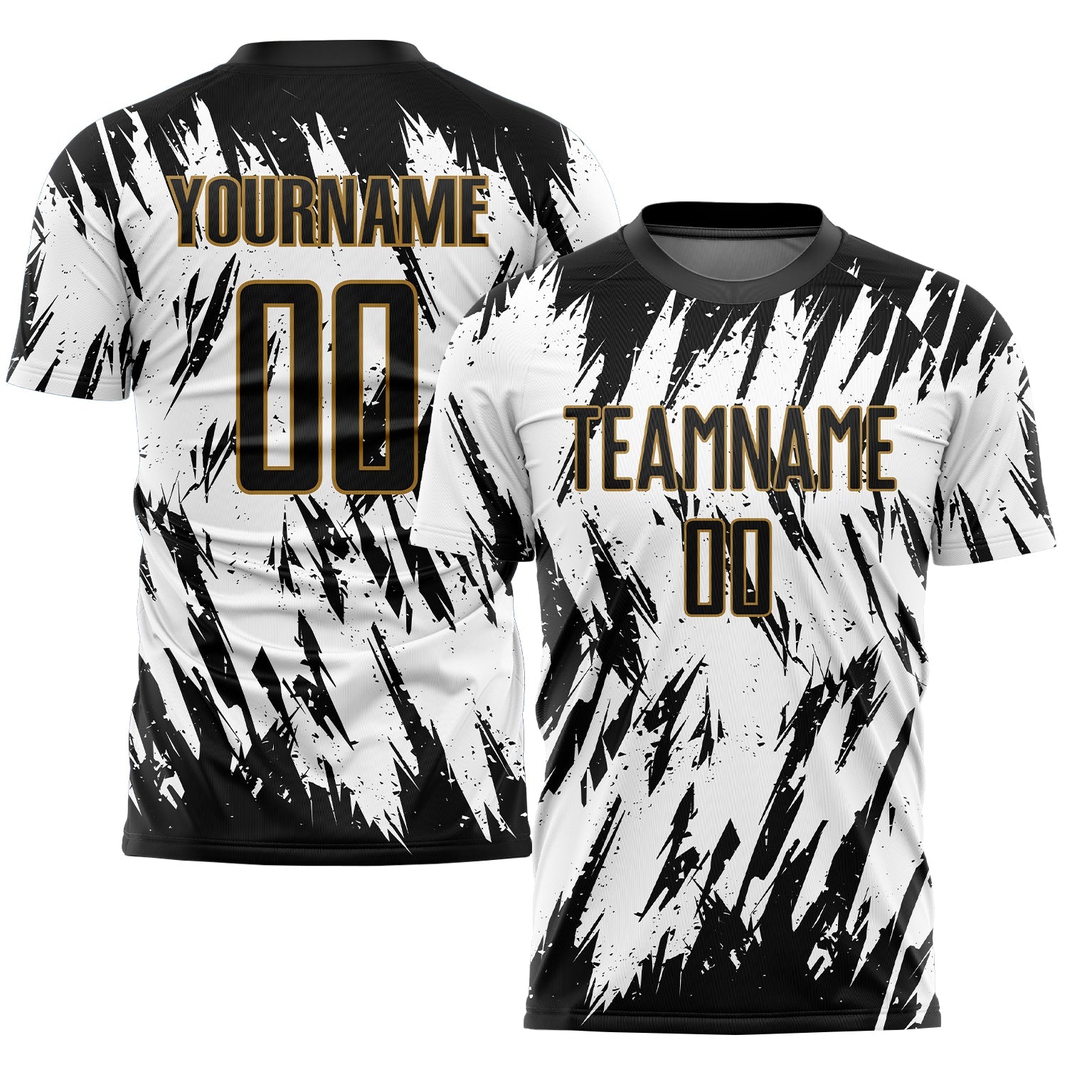 Custom White Black-Old Gold Sublimation Soccer Uniform Jersey - Sky-Custom