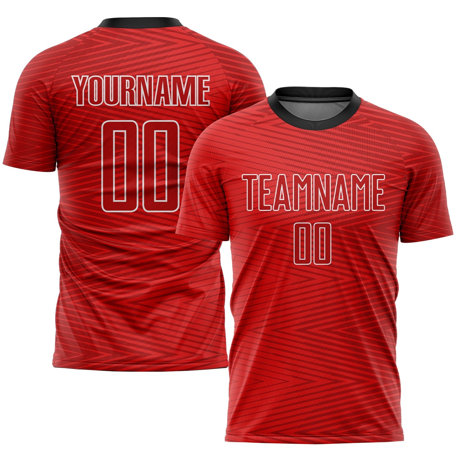 Custom Red Red-Black Sublimation Soccer Uniform Jersey - Sky-Custom