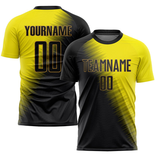 Custom Gold Black-Old Gold Sublimation Soccer Uniform Jersey - Sky-Custom
