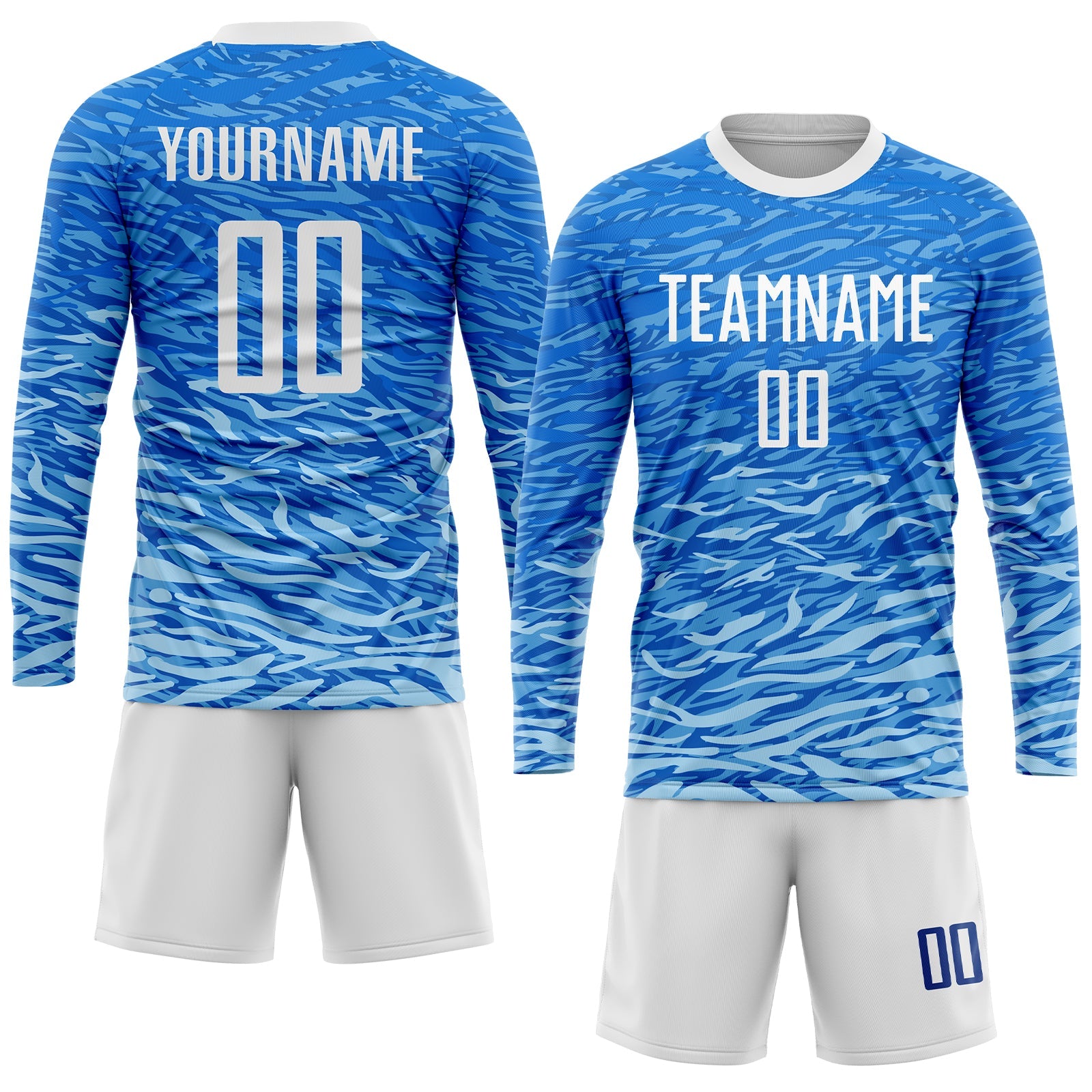 Custom Royal White Sublimation Soccer Uniform Jersey - Sky-Custom