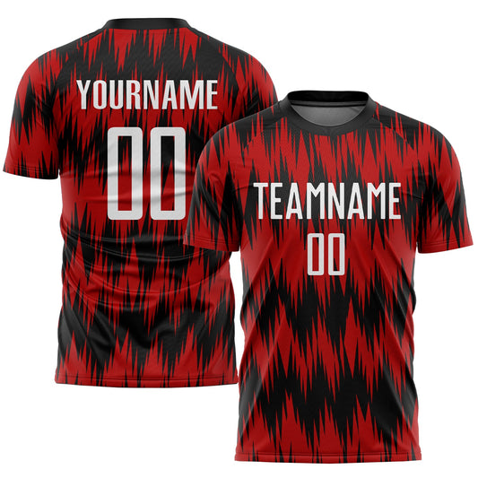 Custom Red White-Black Sublimation Soccer Uniform Jersey - Sky-Custom