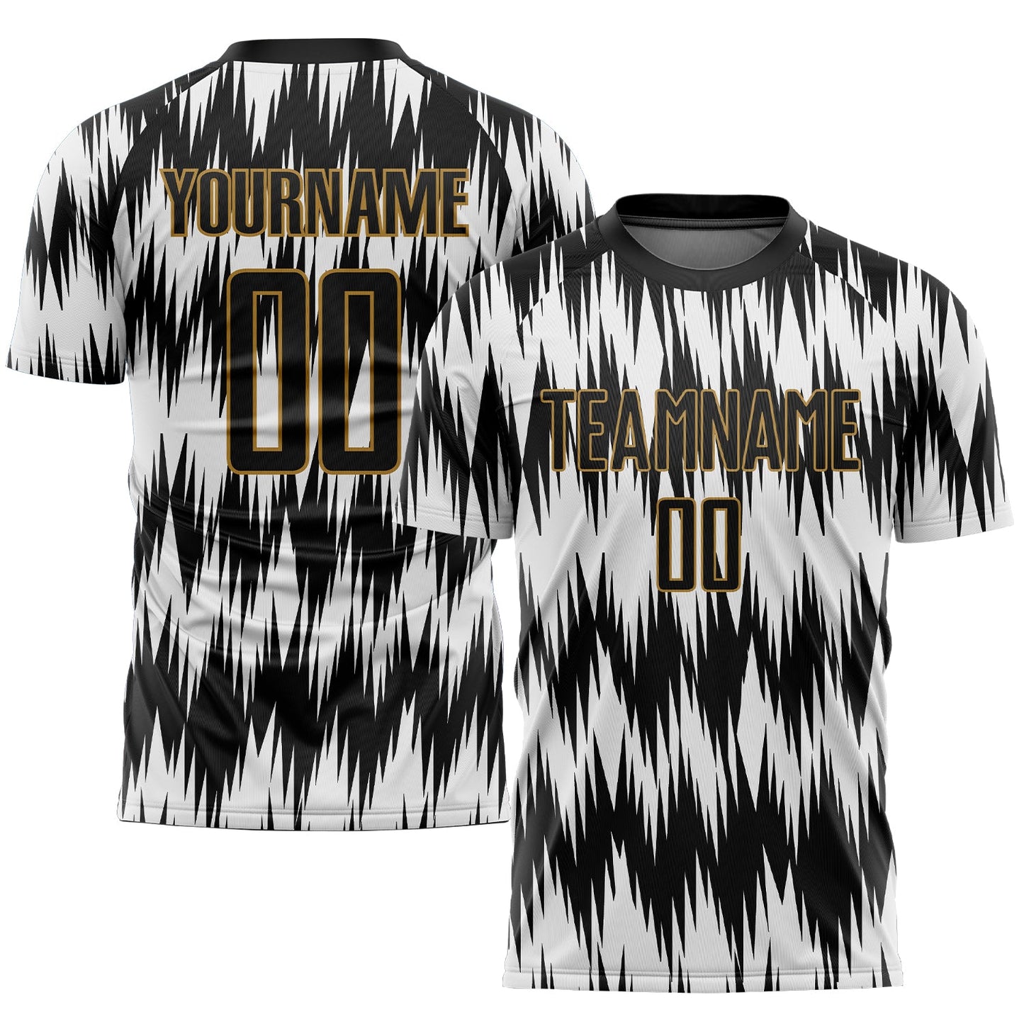 Custom White Black-Old Gold Sublimation Soccer Uniform Jersey - Sky-Custom