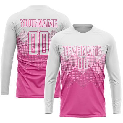Custom Pink White Sublimation Soccer Uniform Jersey - Sky-Custom