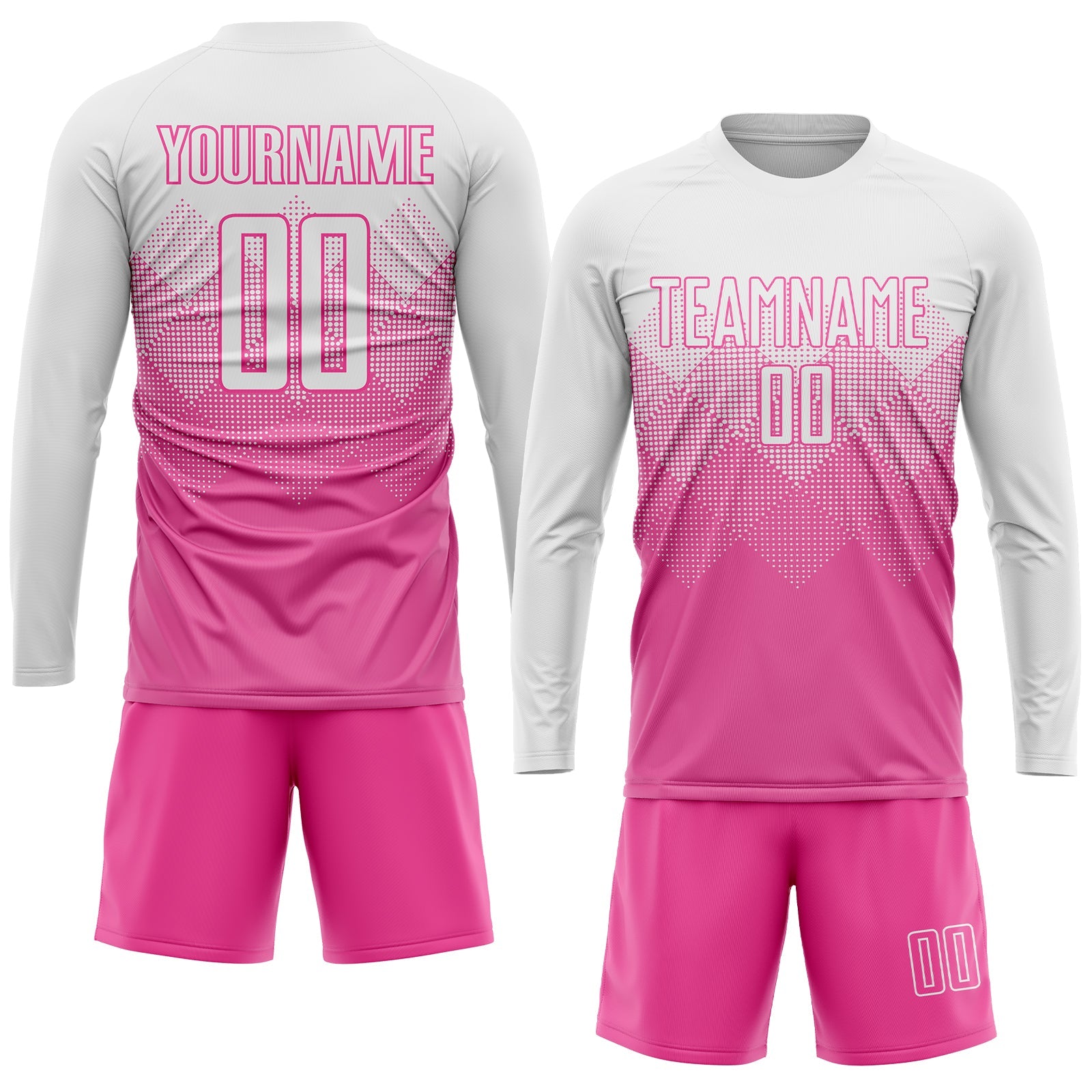 Custom Pink White Sublimation Soccer Uniform Jersey - Sky-Custom
