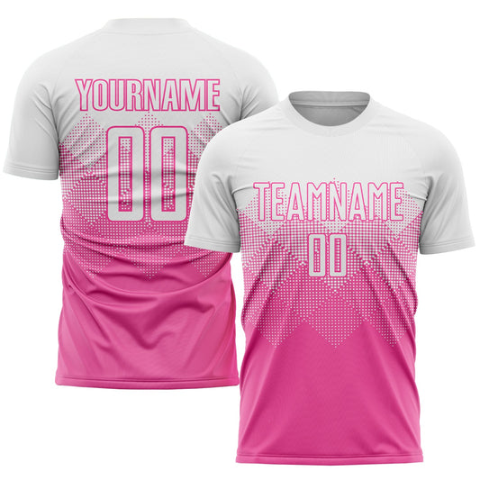 Custom Pink White Sublimation Soccer Uniform Jersey - Sky-Custom