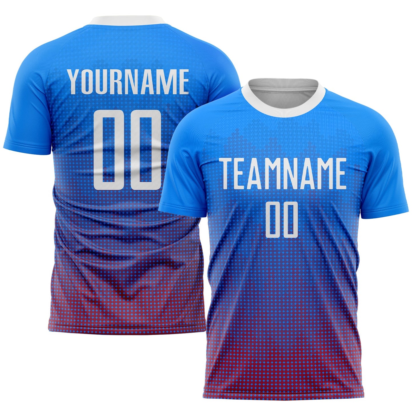 Custom Royal White-Red Sublimation Soccer Uniform Jersey - Sky-Custom