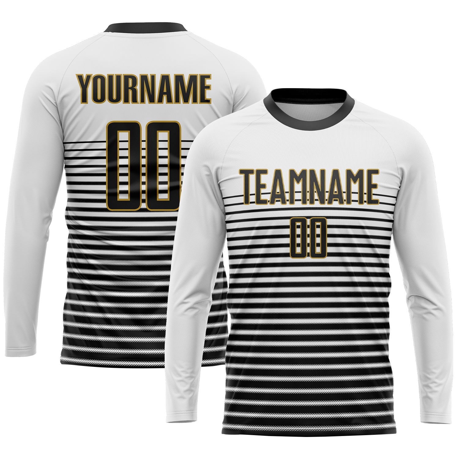 Custom White Black-Old Gold Sublimation Soccer Uniform Jersey - Sky-Custom