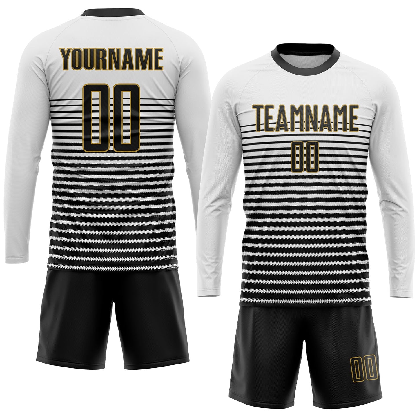Custom White Black-Old Gold Sublimation Soccer Uniform Jersey - Sky-Custom