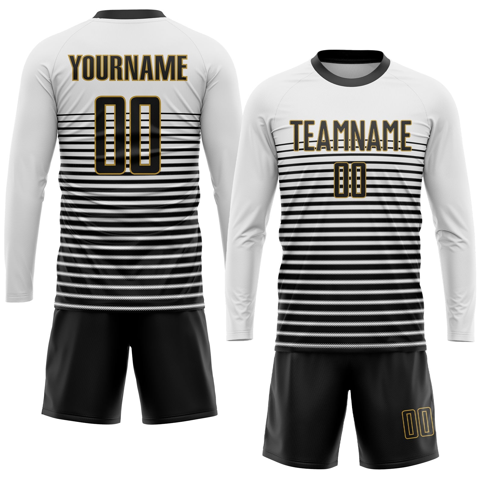 Custom White Black-Old Gold Sublimation Soccer Uniform Jersey - Sky-Custom