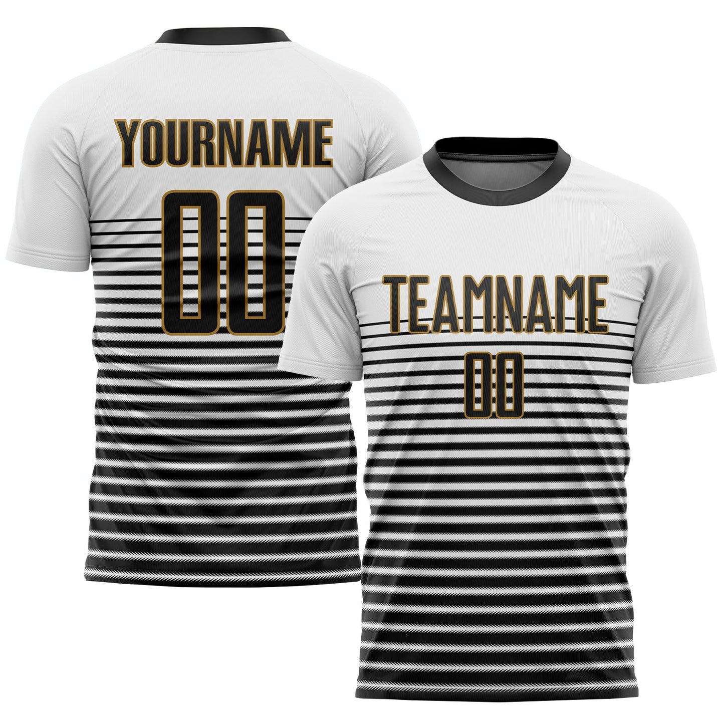 Custom White Black-Old Gold Sublimation Soccer Uniform Jersey - Sky-Custom