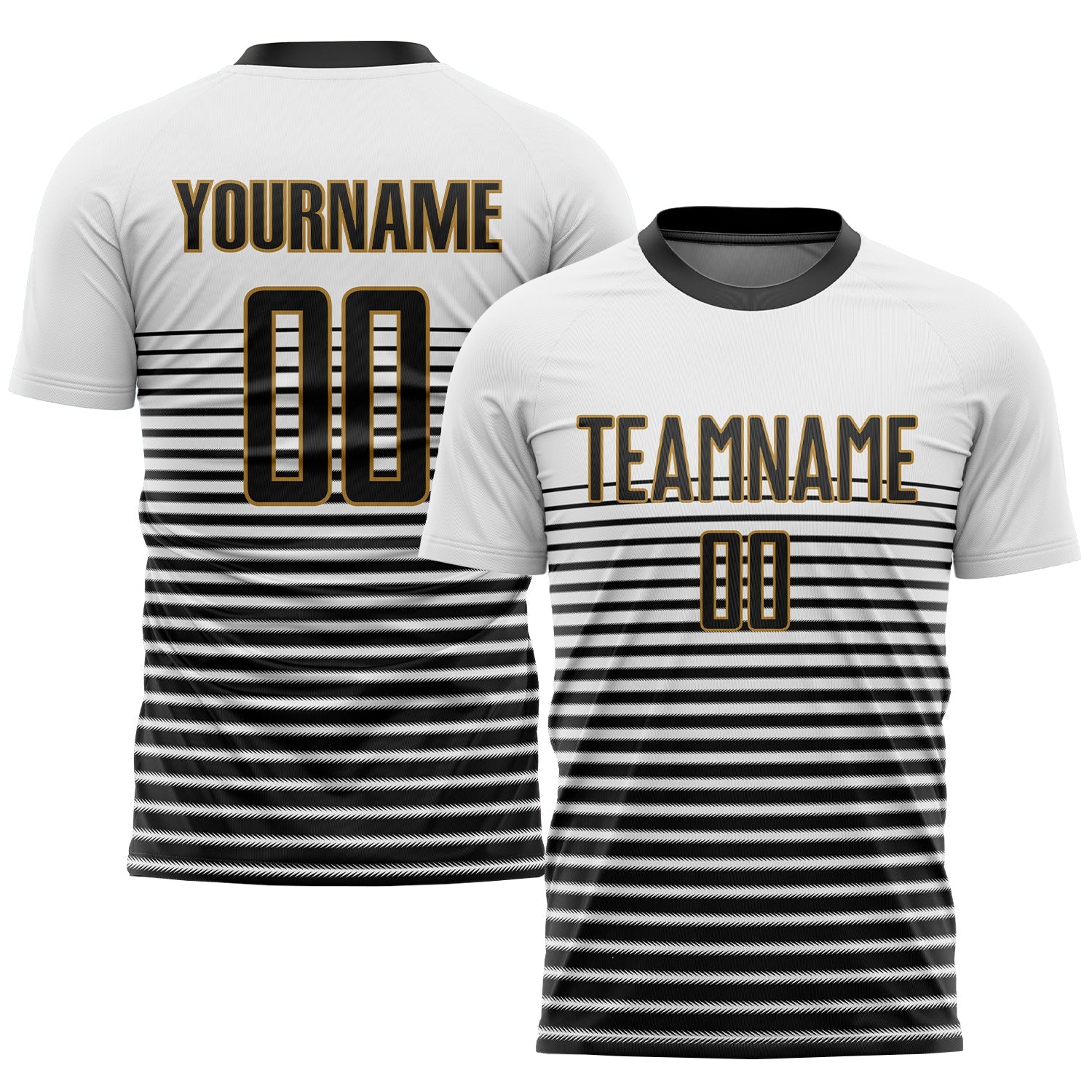 Custom White Black-Old Gold Sublimation Soccer Uniform Jersey - Sky-Custom