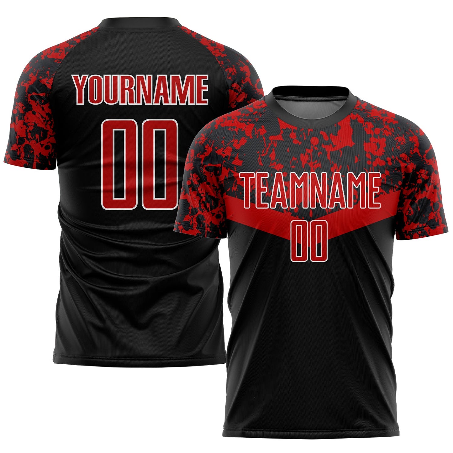 Custom Black Red-White Sublimation Soccer Uniform Jersey - Sky-Custom