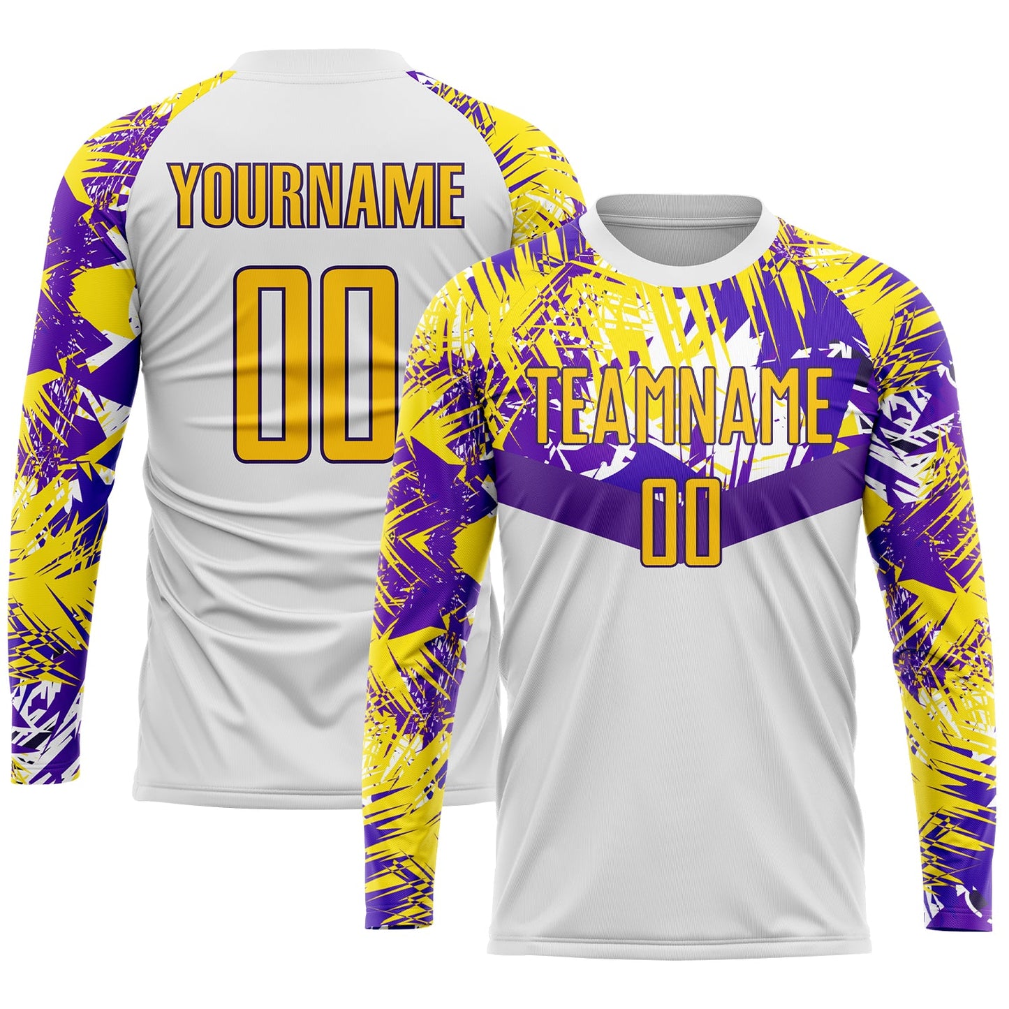 Custom White Gold-Purple Sublimation Soccer Uniform Jersey - Sky-Custom