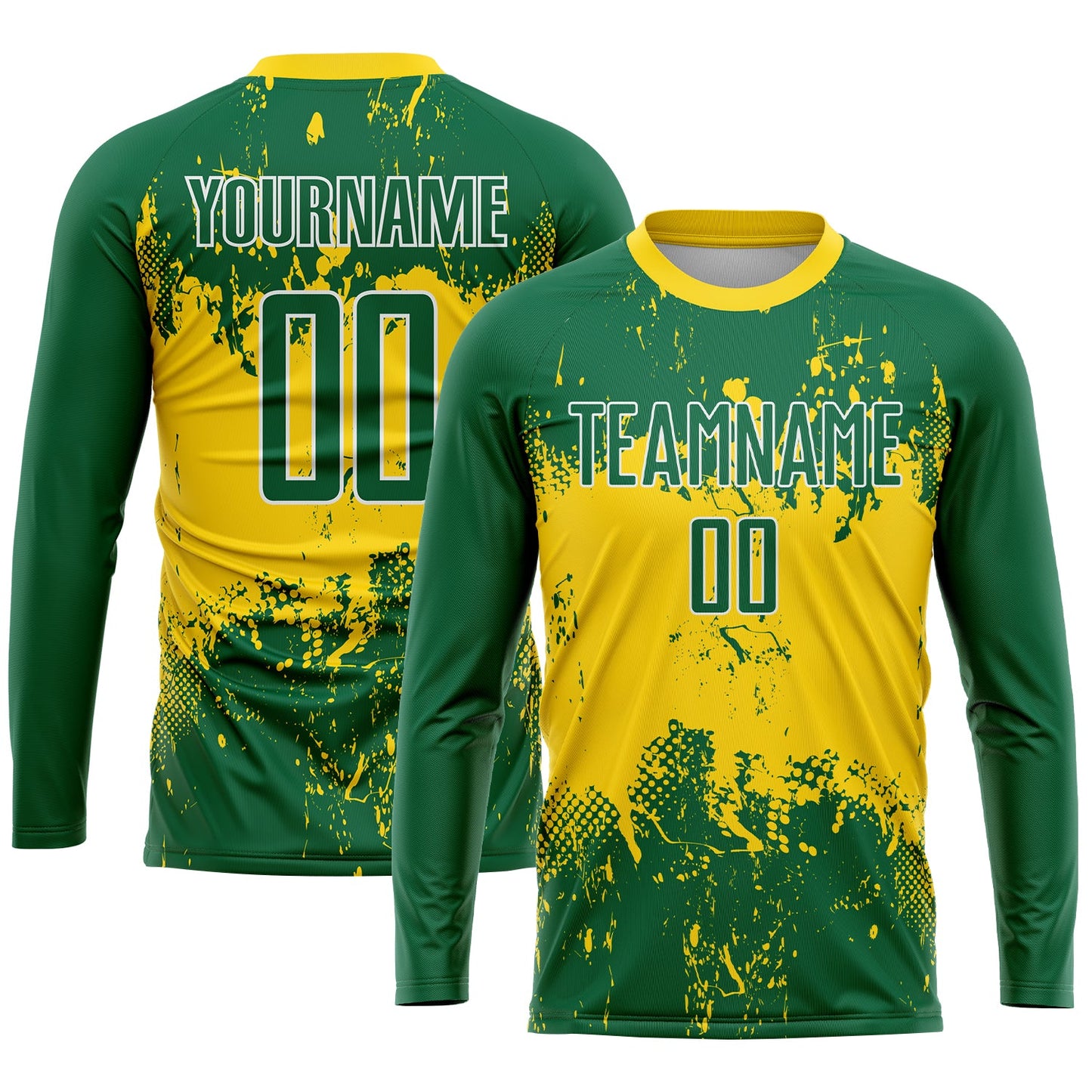 Custom Green Green-Gold Sublimation Soccer Uniform Jersey - Sky-Custom