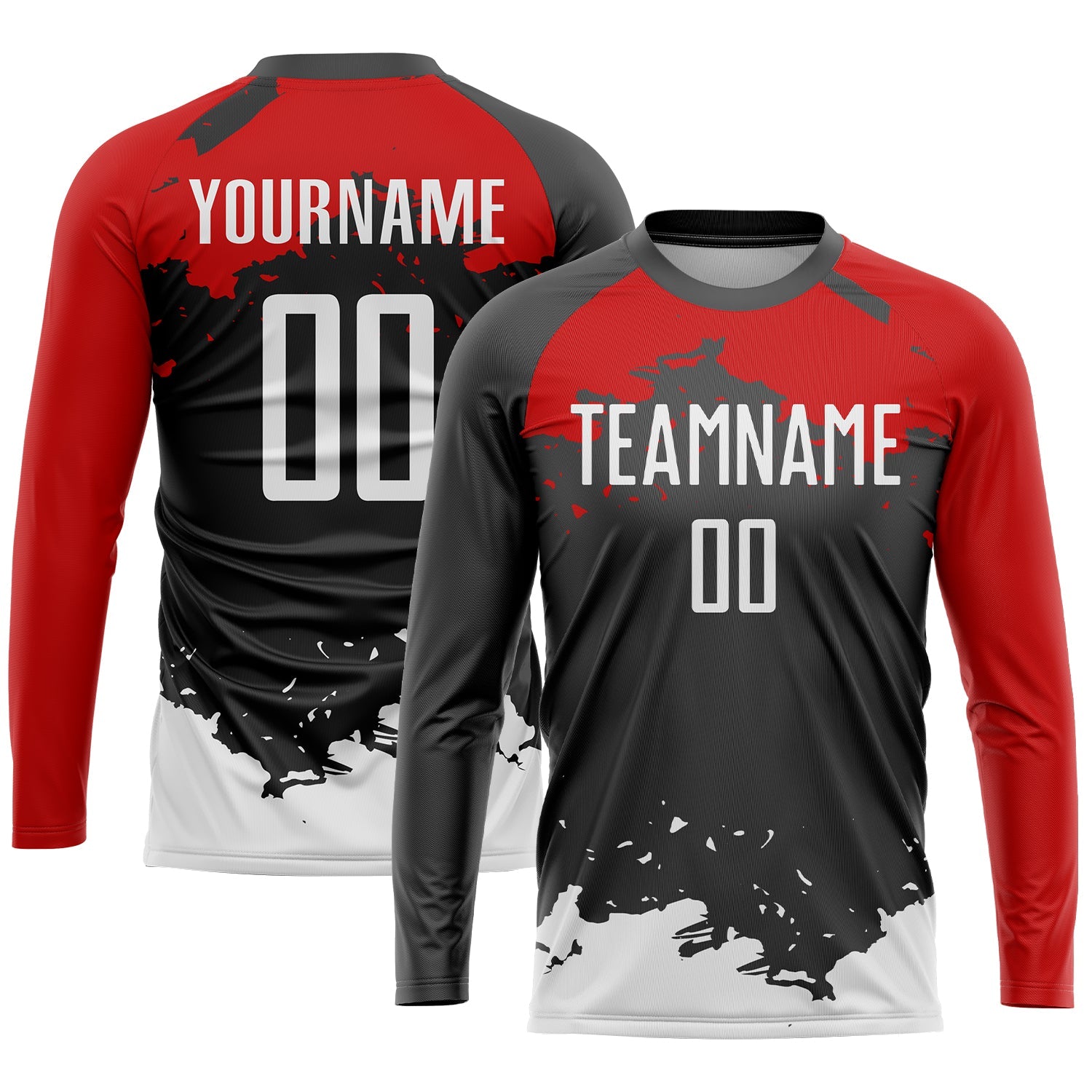 Custom Black White-Red Sublimation Soccer Uniform Jersey - Sky-Custom