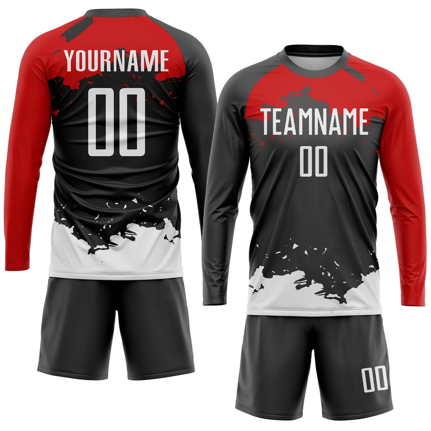 Custom Black White-Red Sublimation Soccer Uniform Jersey - Sky-Custom