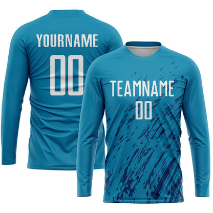Custom Panther Blue White-Black Sublimation Soccer Uniform Jersey - Sky-Custom