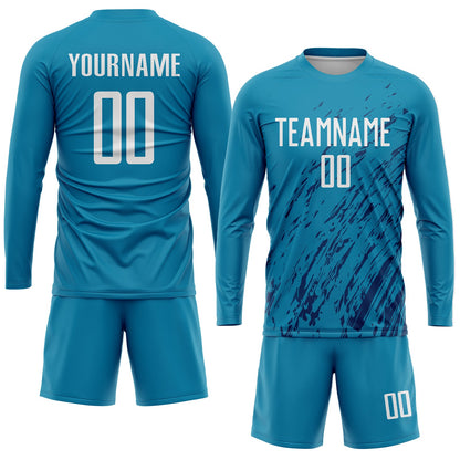 Custom Panther Blue White-Black Sublimation Soccer Uniform Jersey - Sky-Custom