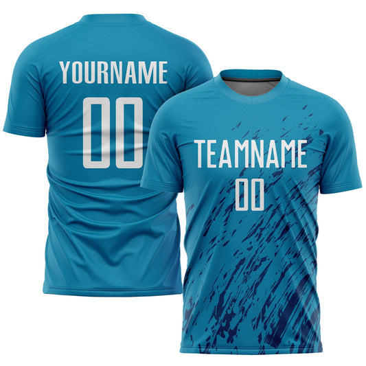 Custom Panther Blue White-Black Sublimation Soccer Uniform Jersey - Sky-Custom