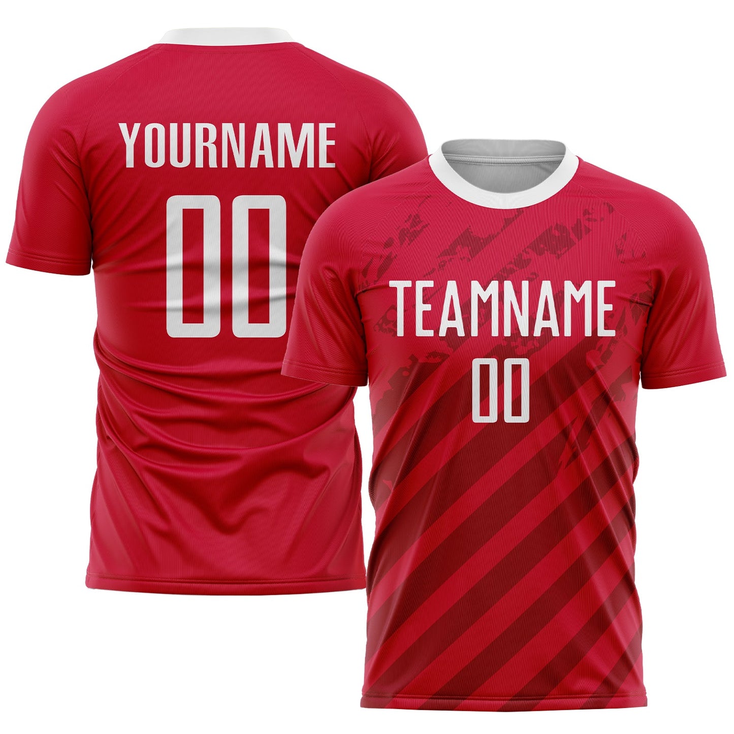 Custom Red White Sublimation Soccer Uniform Jersey - Sky-Custom