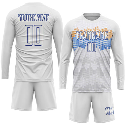 Custom White Royal Sublimation Soccer Uniform Jersey - Sky-Custom