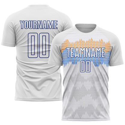 Custom White Royal Sublimation Soccer Uniform Jersey - Sky-Custom