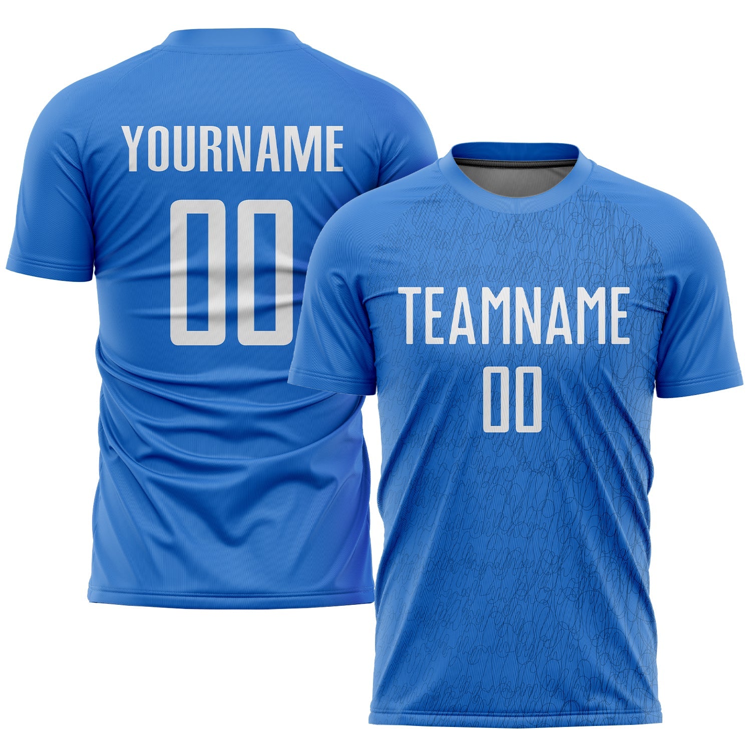 Custom Light Blue White Sublimation Soccer Uniform Jersey - Sky-Custom
