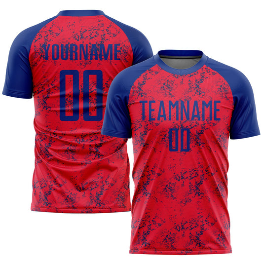 Custom Red Royal Sublimation Soccer Uniform Jersey - Sky-Custom