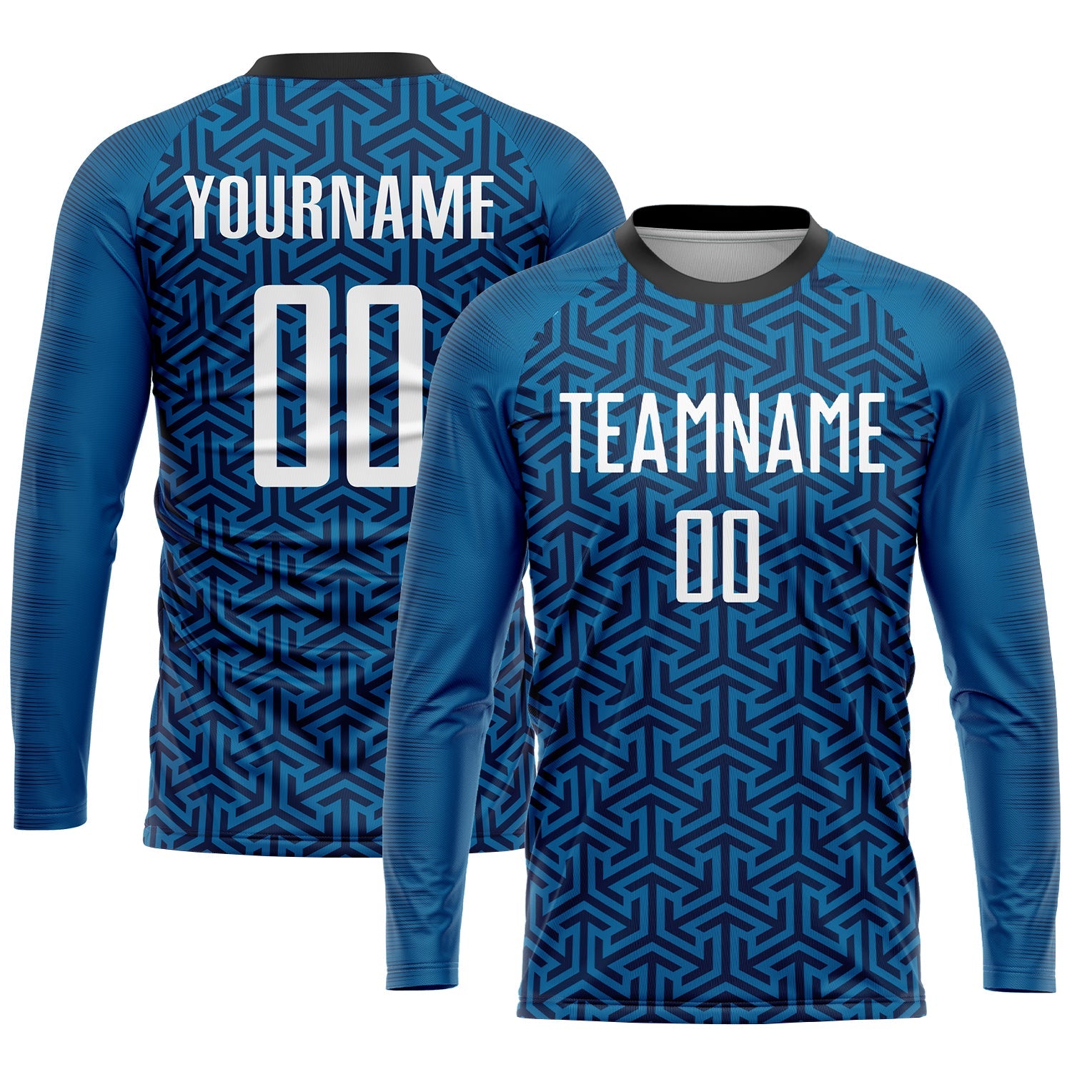 Custom Blue White-Black Sublimation Soccer Uniform Jersey - Sky-Custom