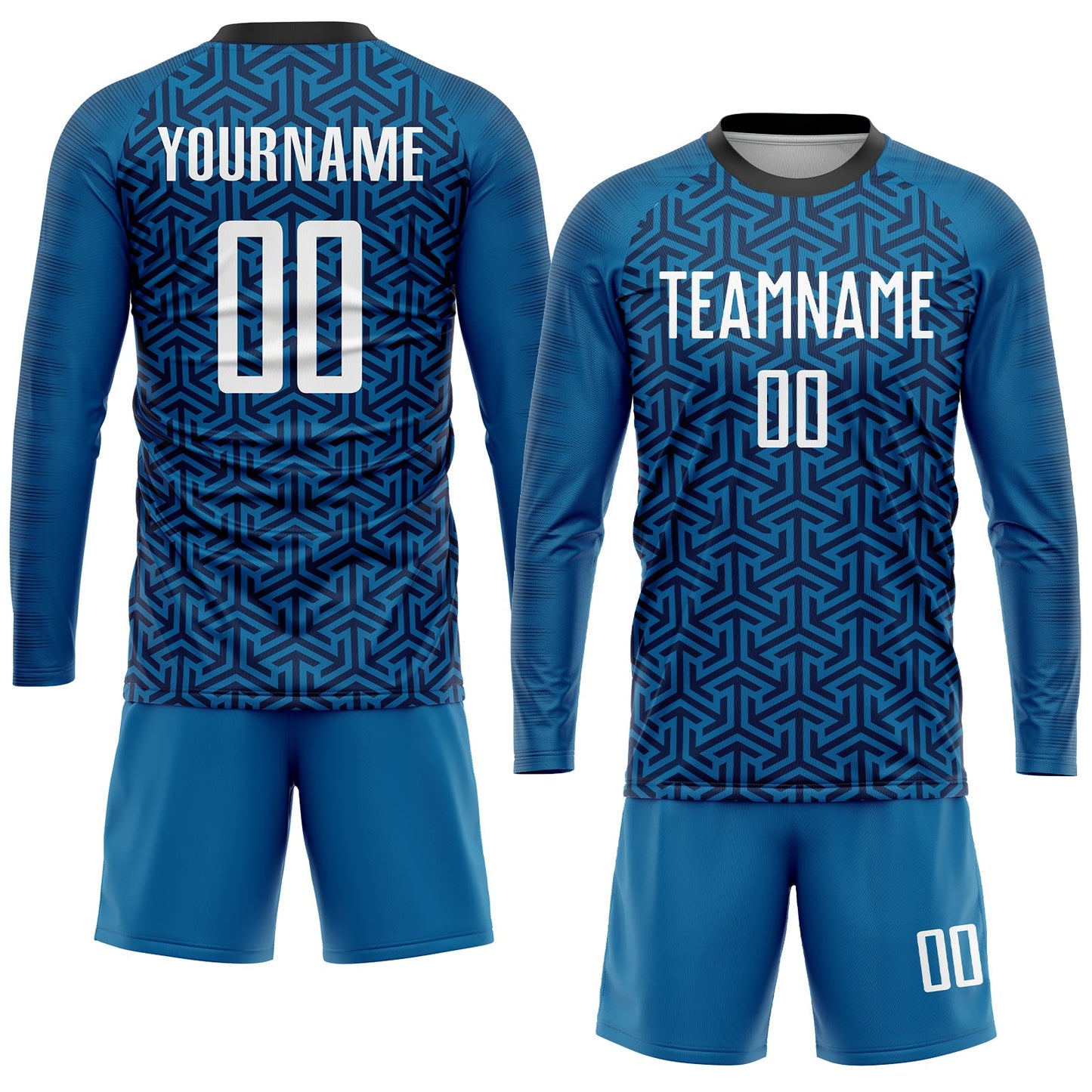 Custom Blue White-Black Sublimation Soccer Uniform Jersey - Sky-Custom