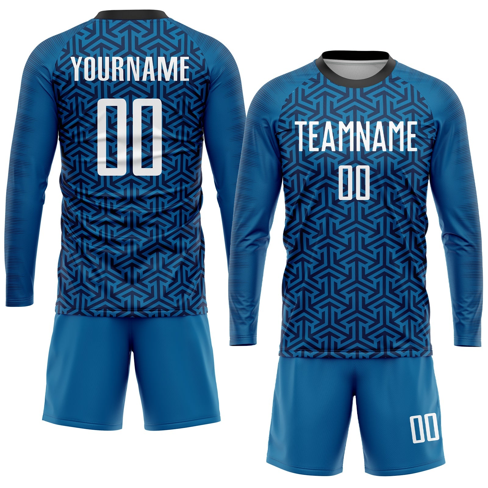 Custom Blue White-Black Sublimation Soccer Uniform Jersey - Sky-Custom