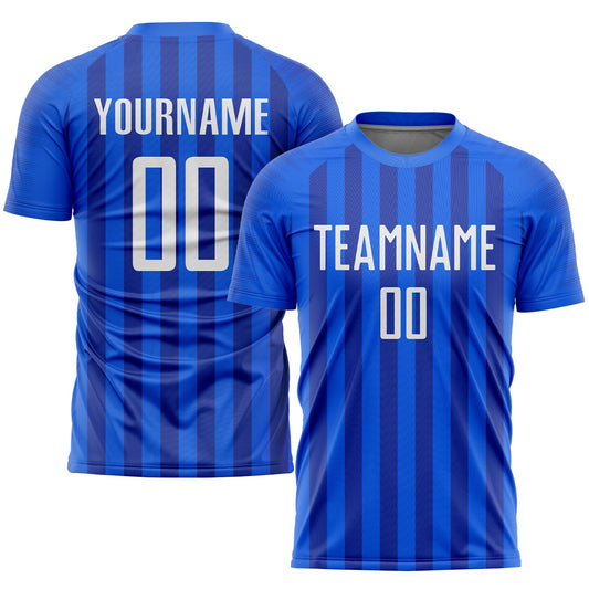 Custom Royal White Sublimation Soccer Uniform Jersey - Sky-Custom