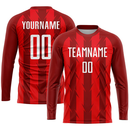 Custom Red White Sublimation Soccer Uniform Jersey - Sky-Custom