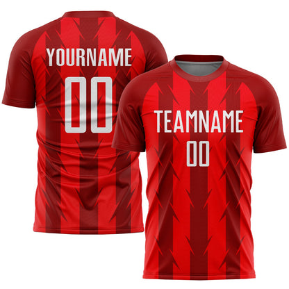 Custom Red White Sublimation Soccer Uniform Jersey - Sky-Custom
