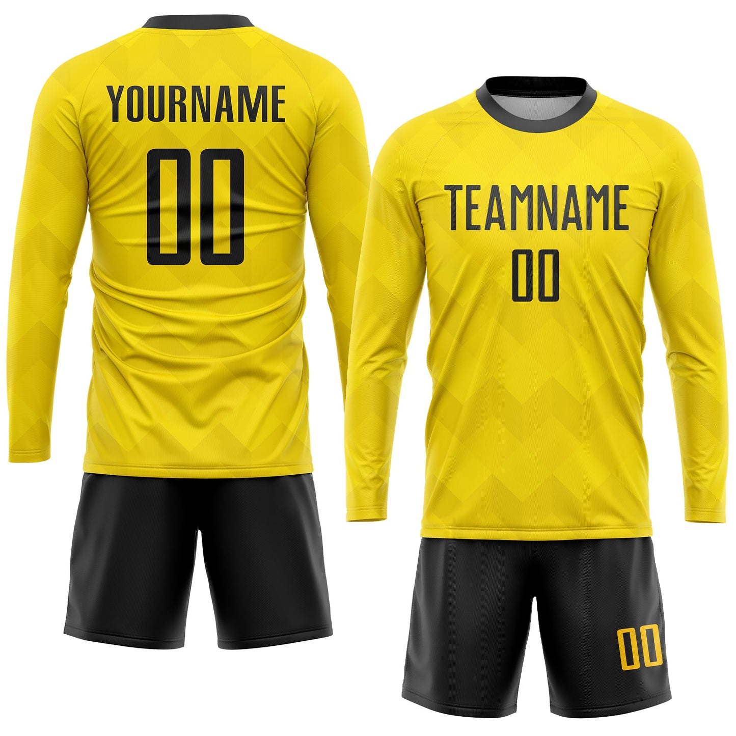 Custom Gold Black Sublimation Soccer Uniform Jersey - Sky-Custom
