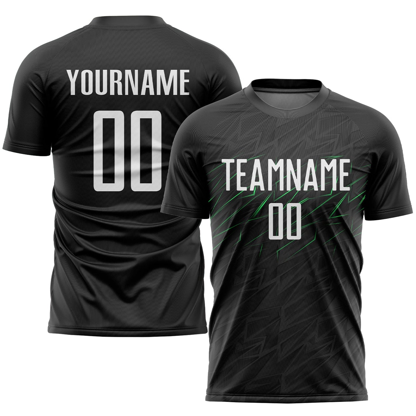 Custom Black White-Neon Green Sublimation Soccer Uniform Jersey - Sky-Custom