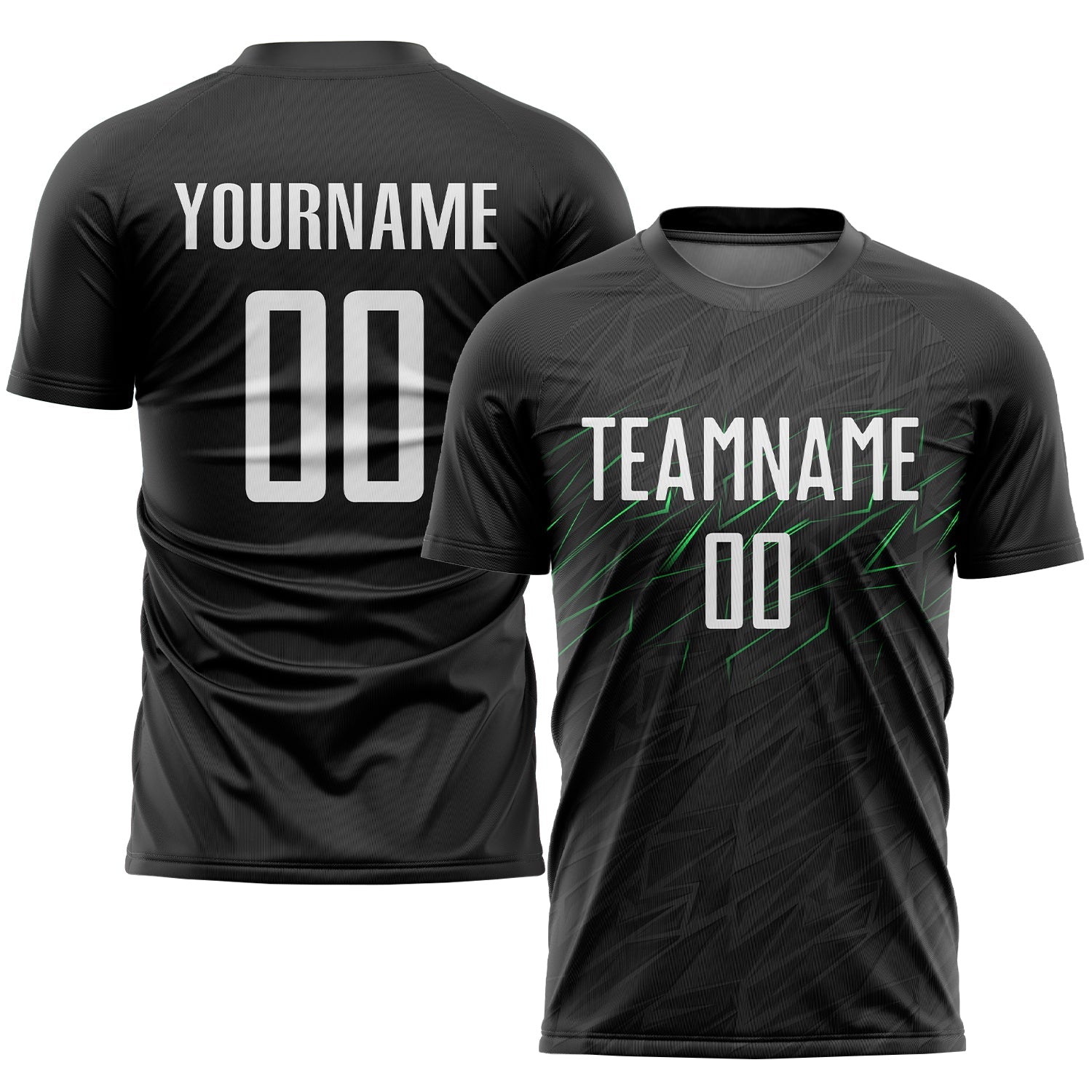 Custom Black White-Neon Green Sublimation Soccer Uniform Jersey - Sky-Custom