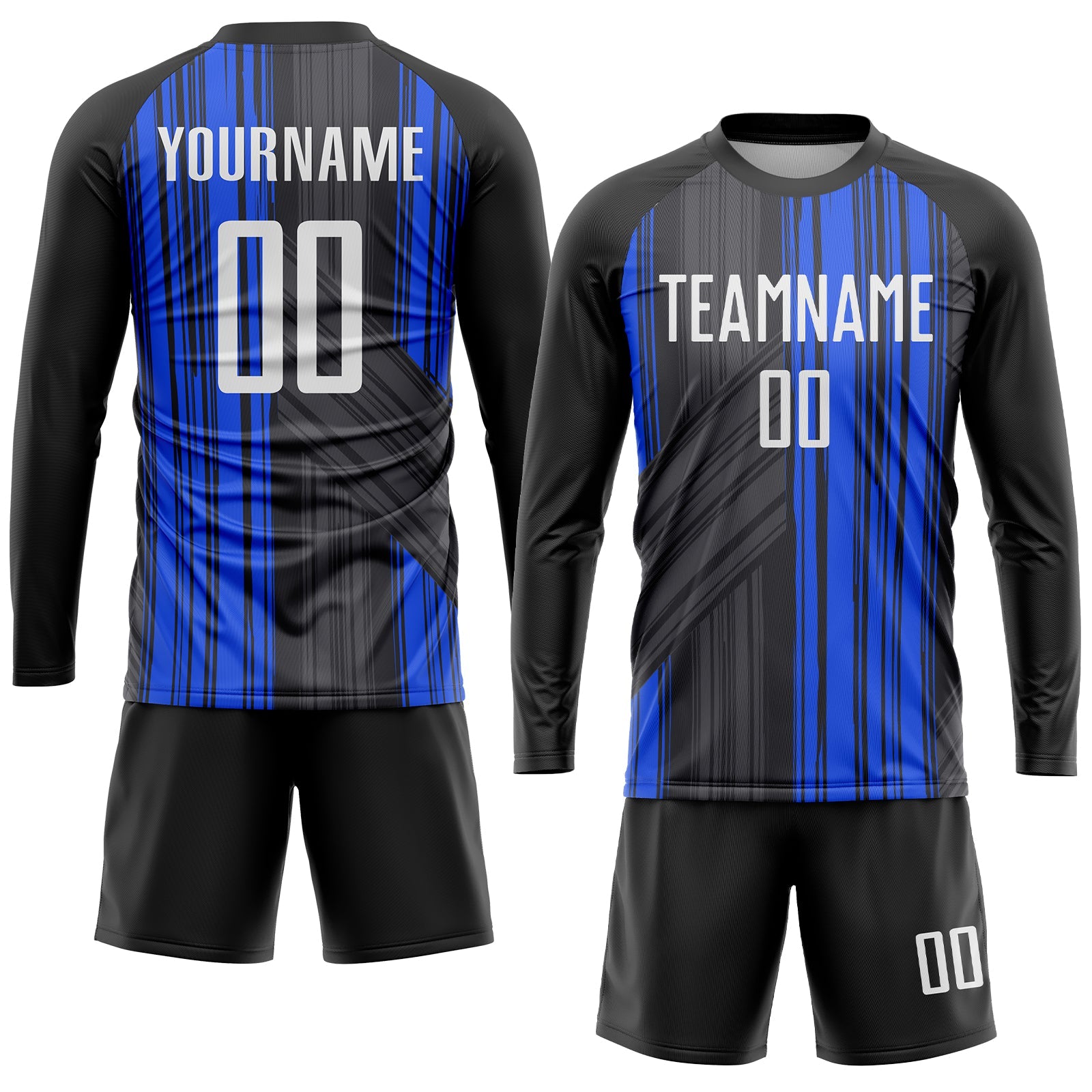 Custom Black White-Royal Sublimation Soccer Uniform Jersey - Sky-Custom