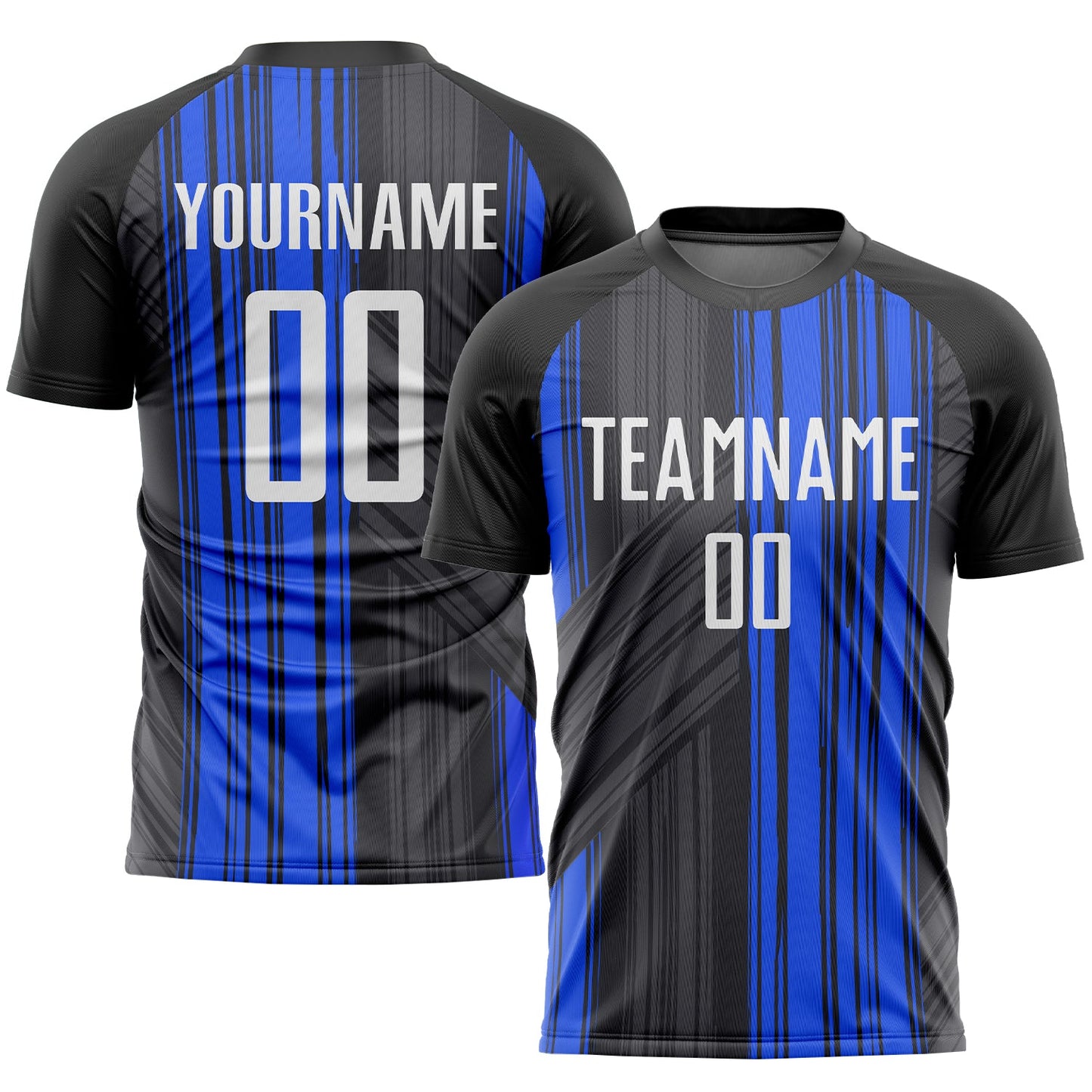 Custom Black White-Royal Sublimation Soccer Uniform Jersey - Sky-Custom